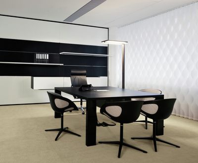Systèmes de rideaux à bandes verticales, SG 2910, Multi Visio, Room shot "Bene Office and Showroom", Vienna, Austria, Vertical Waves
