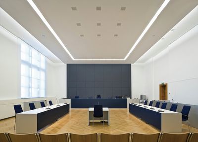 Flächenvorhang-Systeme, SG 2700, Colorama 1, Room shot "Country Court", Neuss, Germany