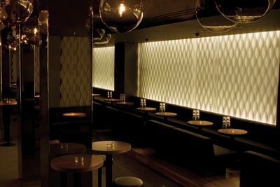 Vertikal-Lamellen, SG 2910, Multi Visio, Room shot "Amber Club", Zurich, Switzerland, Vertical Waves